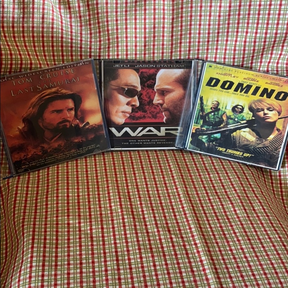 DVDs; 3 Movies; Last Samurai + 2 More